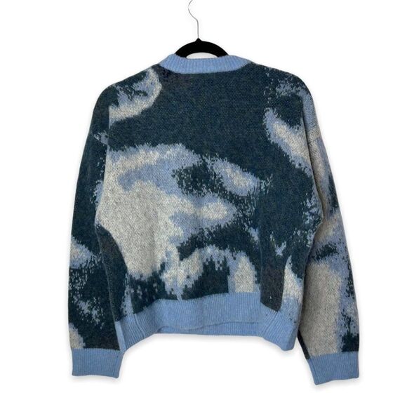 The Kooples Tie Dye Wool Alpaca Round Neck Pullover Sweater Grey Blue Size S - Picture 3 of 5
